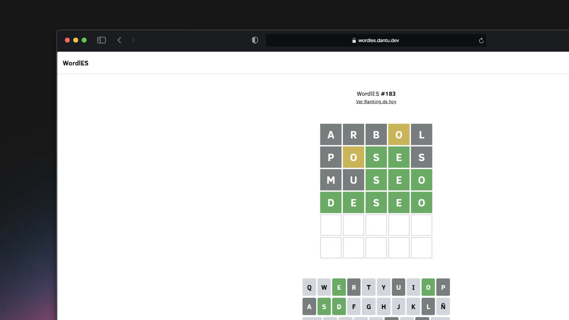 WordlES - Wordle clone in Spanish